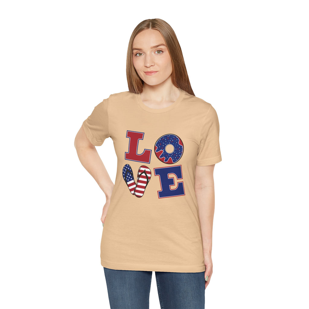Love Tee - From Urban Soul Apparel Women's Jersey Short Sleeve Shirt, Independence Day Shirt, Casual Summer Tee, Fun Gift for Friends, Festive Apparel