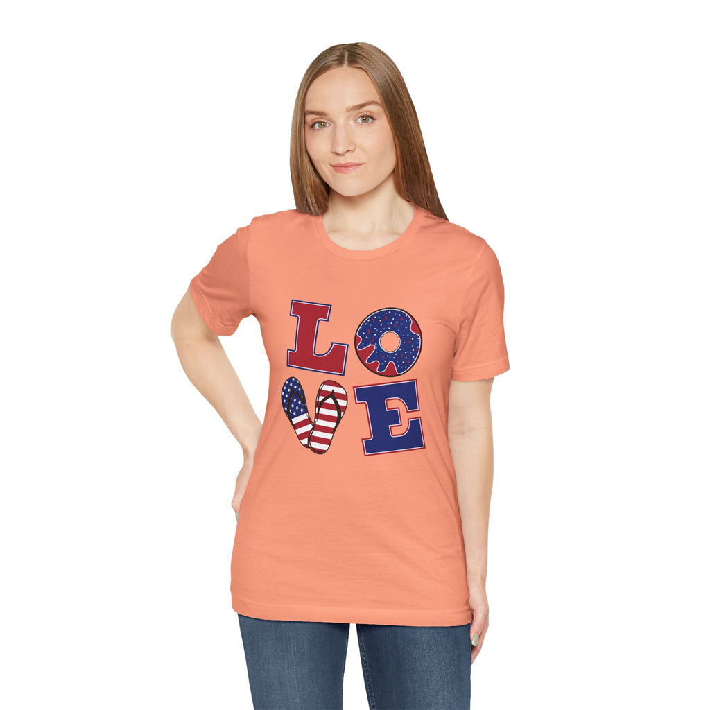 Love Tee - From Urban Soul Apparel Women's Jersey Short Sleeve Shirt, Independence Day Shirt, Casual Summer Tee, Fun Gift for Friends, Festive Apparel