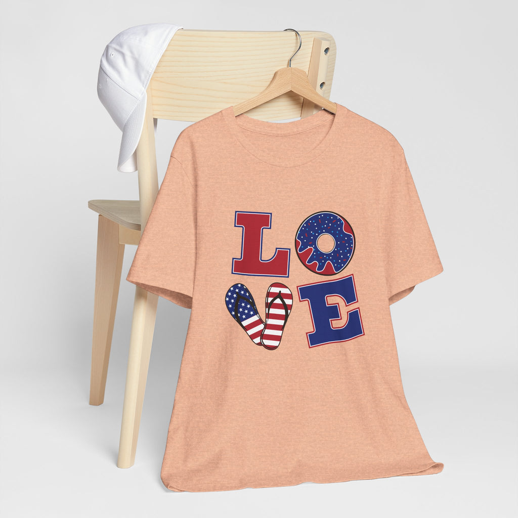 Love Tee - From Urban Soul Apparel Women's Jersey Short Sleeve Shirt, Independence Day Shirt, Casual Summer Tee, Fun Gift for Friends, Festive Apparel