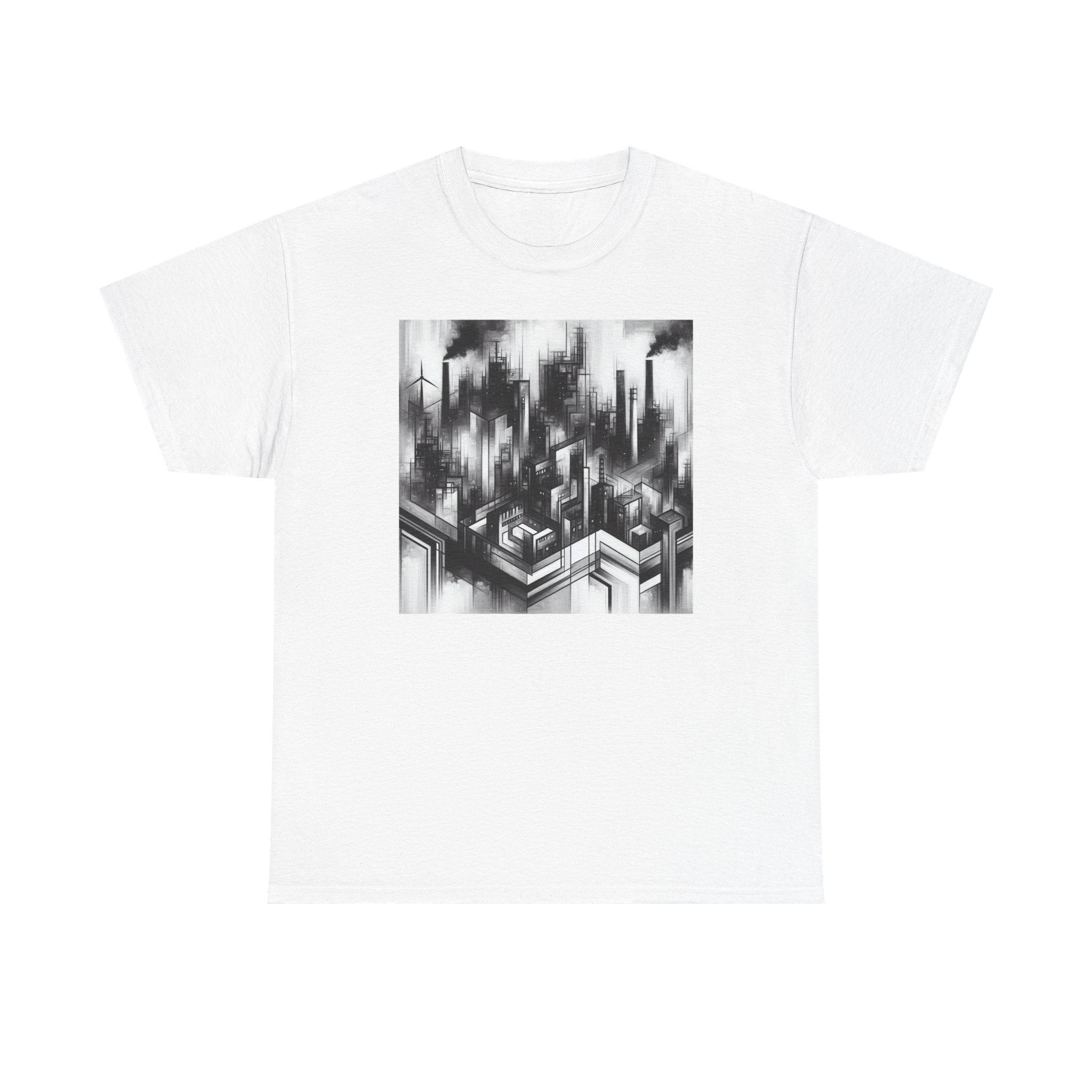 Urban Soul Apparel Cityscape Unisex Heavy Cotton Tee, Streetwear Fashion, Graphic Tee, Gift for Urban Explorers, Casual Wear