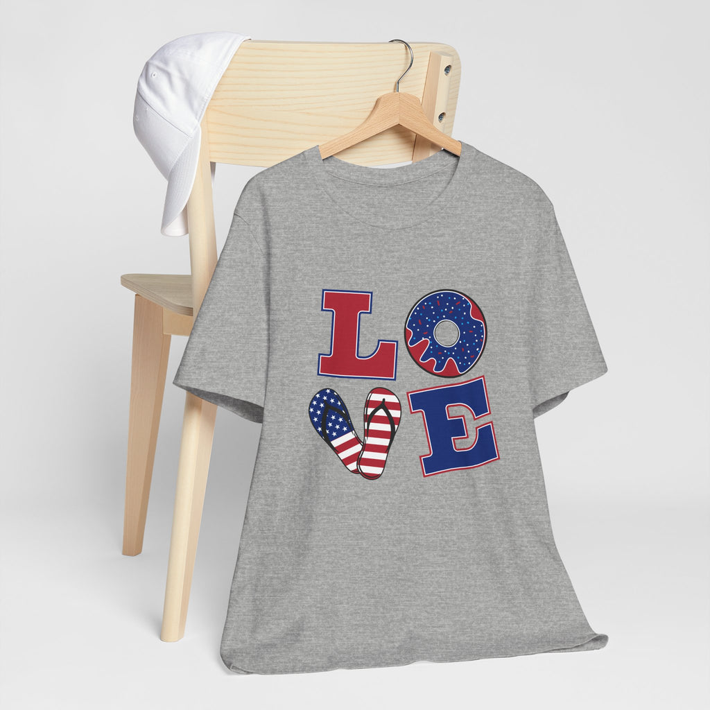 Love Tee - From Urban Soul Apparel Women's Jersey Short Sleeve Shirt, Independence Day Shirt, Casual Summer Tee, Fun Gift for Friends, Festive Apparel