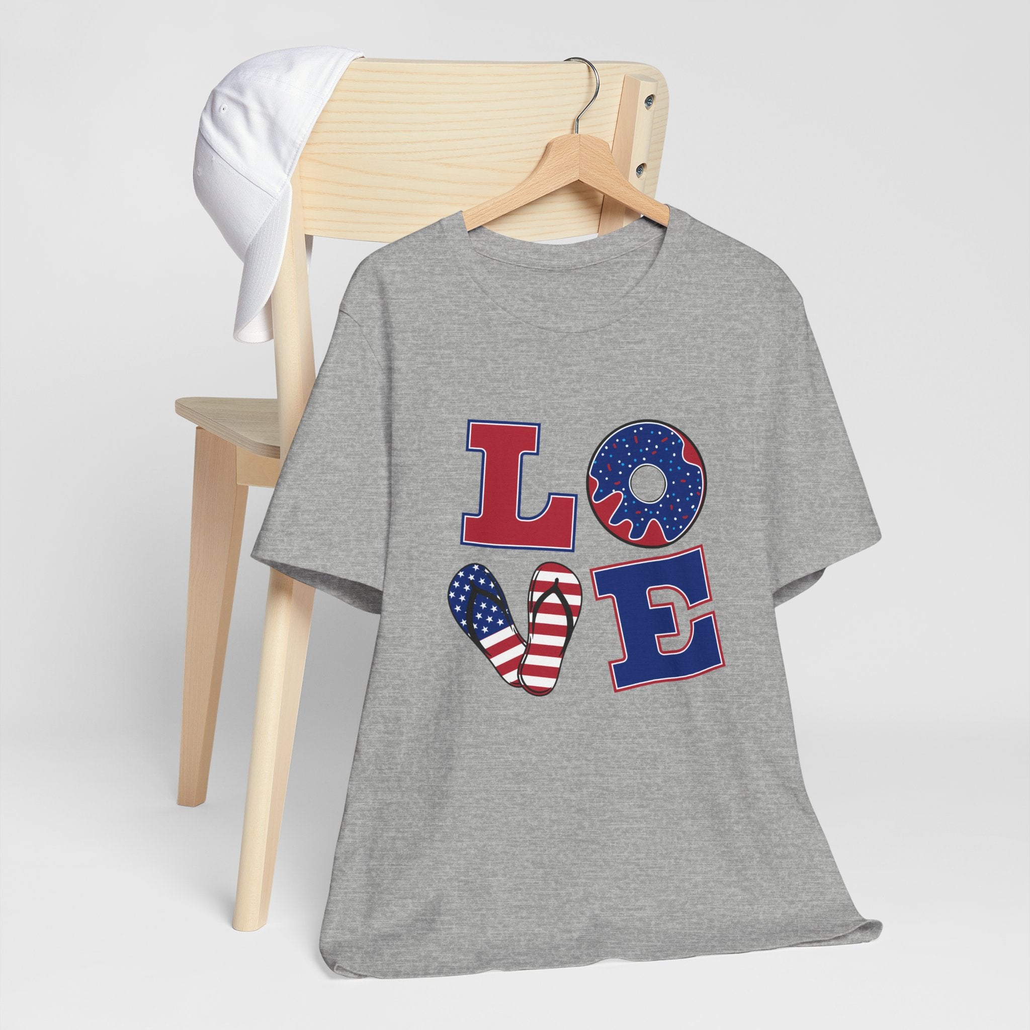 Love Tee - From Urban Soul Apparel Women's Jersey Short Sleeve Shirt, Independence Day Shirt, Casual Summer Tee, Fun Gift for Friends, Festive Apparel