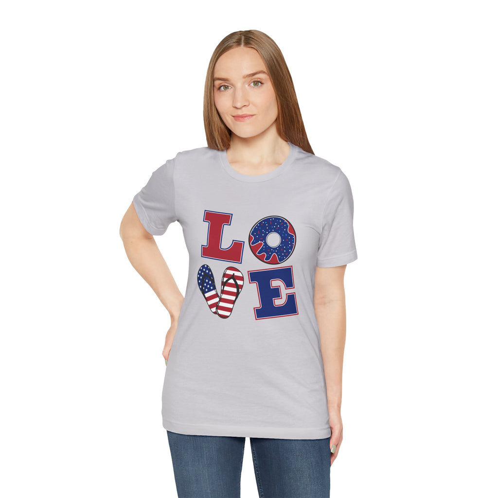 Love Tee - From Urban Soul Apparel Women's Jersey Short Sleeve Shirt, Independence Day Shirt, Casual Summer Tee, Fun Gift for Friends, Festive Apparel