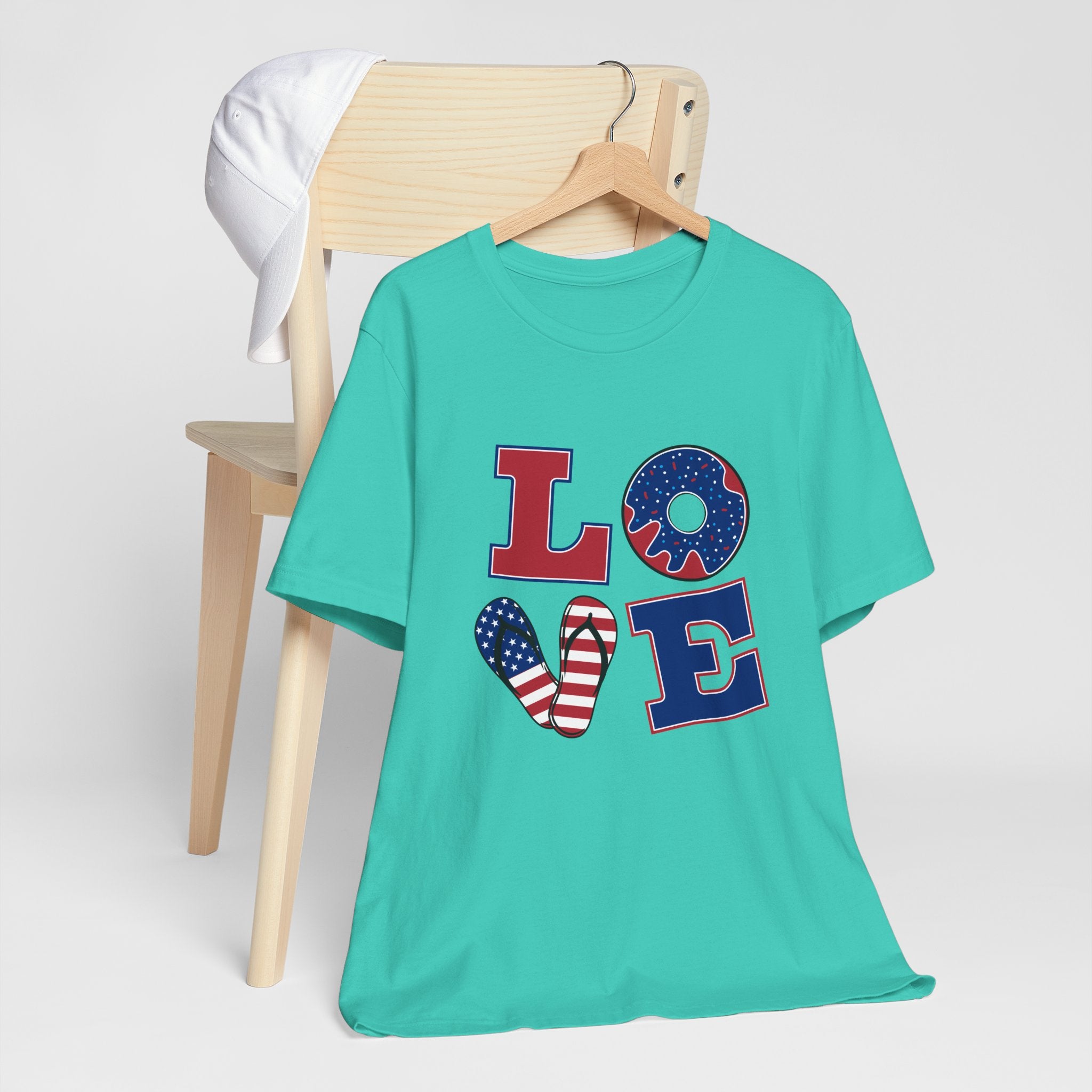 Love Tee - From Urban Soul Apparel Women's Jersey Short Sleeve Shirt, Independence Day Shirt, Casual Summer Tee, Fun Gift for Friends, Festive Apparel