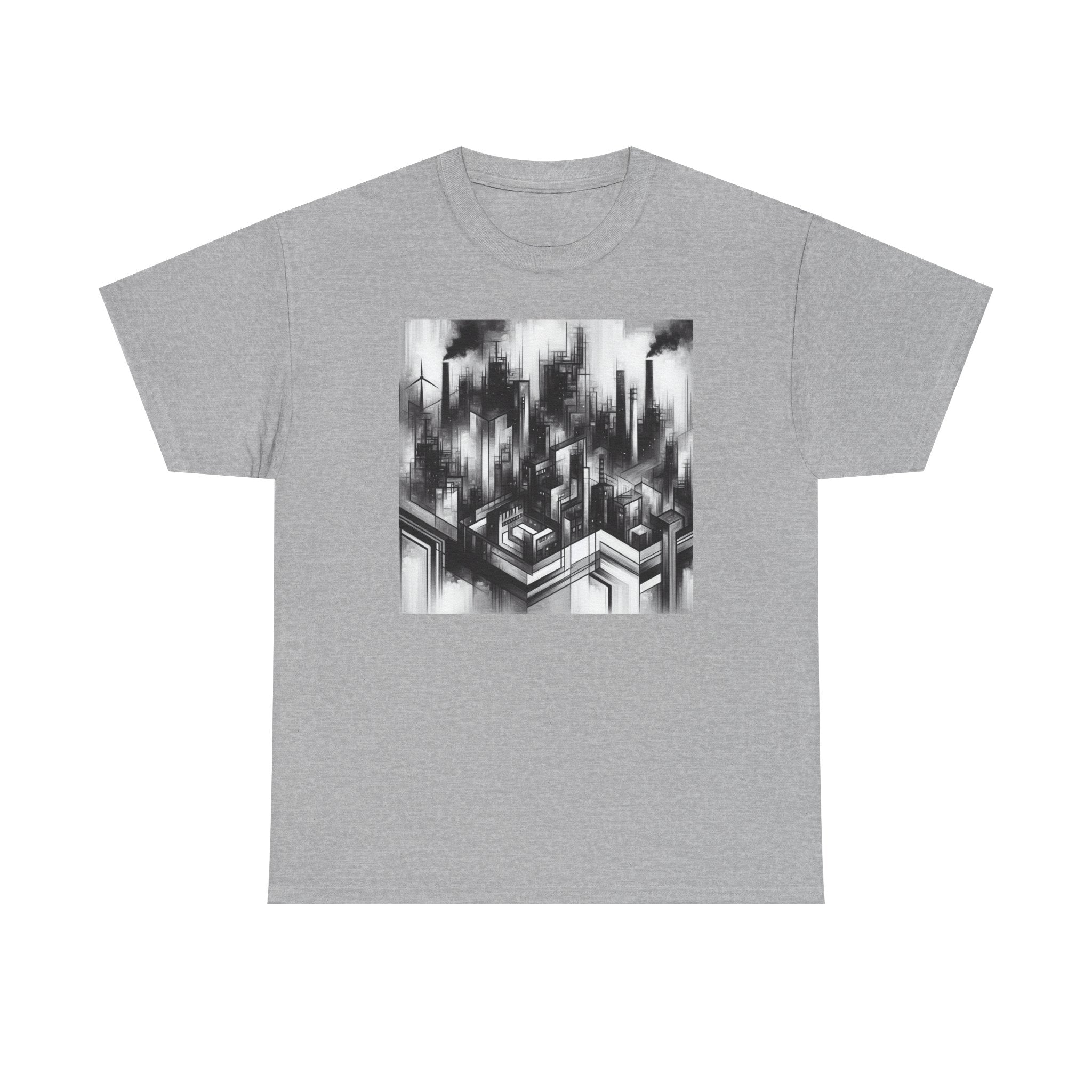Urban Soul Apparel Cityscape Unisex Heavy Cotton Tee, Streetwear Fashion, Graphic Tee, Gift for Urban Explorers, Casual Wear