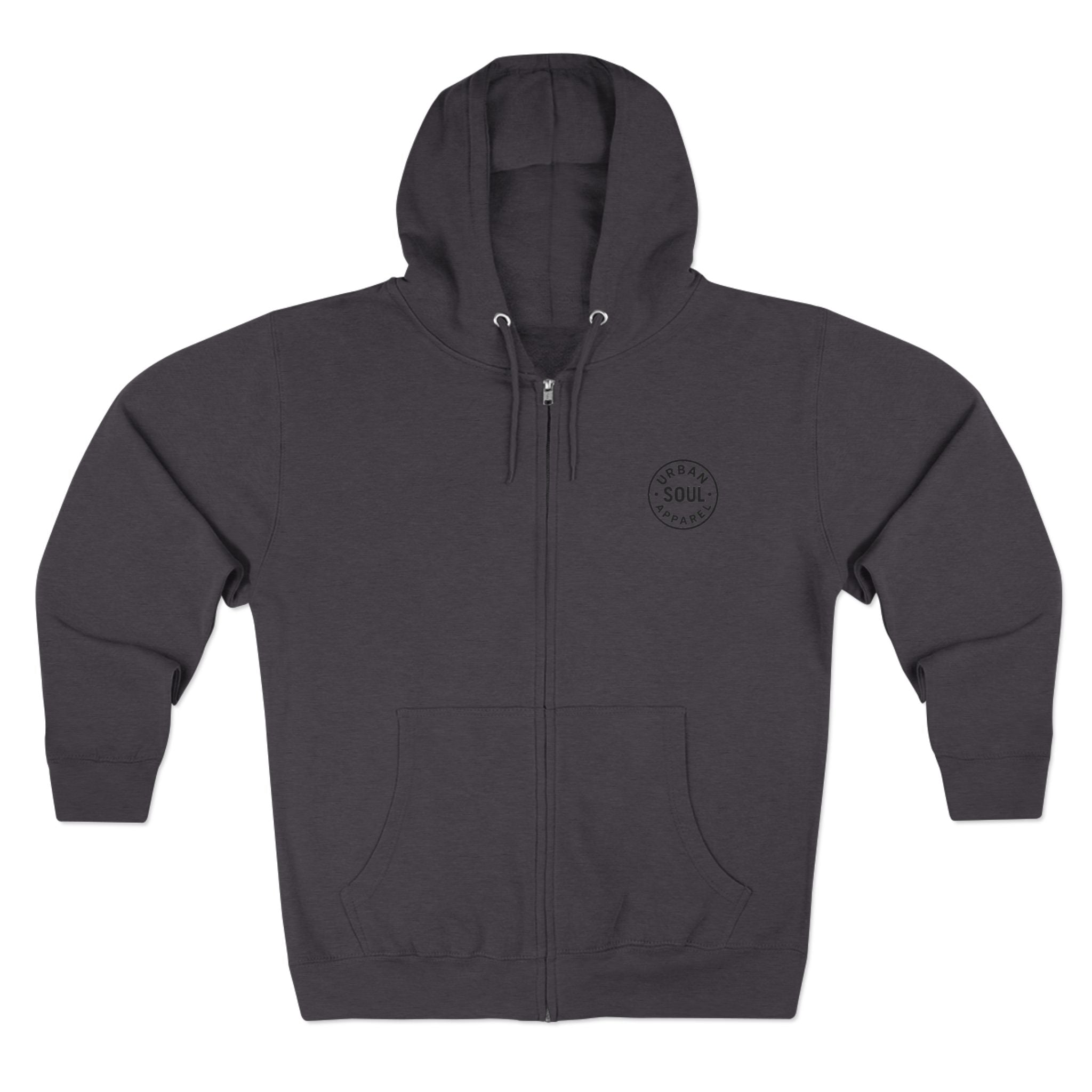 Urban Soul Apparel  Zip Hoodie with Vintage Soul Design, Perfect for Casual Outfits, Gift for Friends, Comfortable Layering, Great for Relaxing