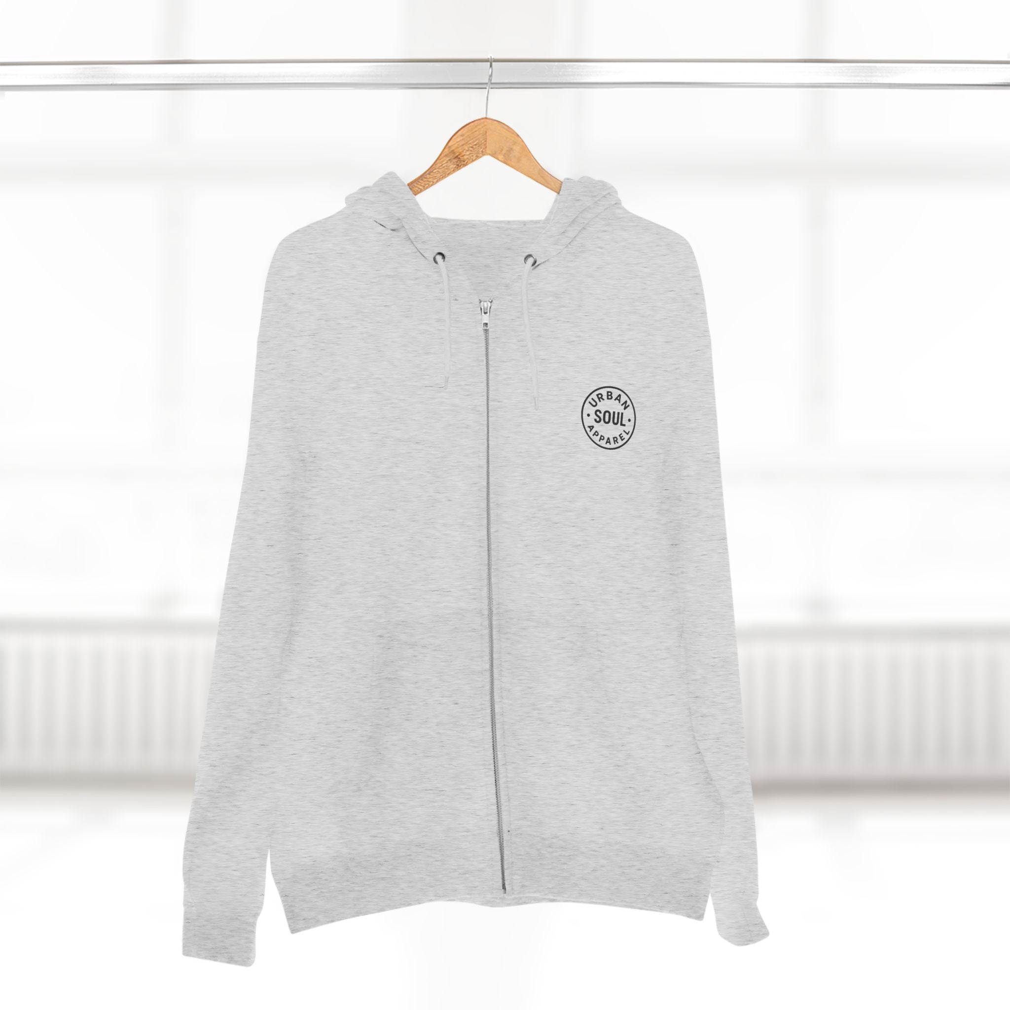 Urban Soul Apparel  Zip Hoodie with Vintage Soul Design, Perfect for Casual Outfits, Gift for Friends, Comfortable Layering, Great for Relaxing