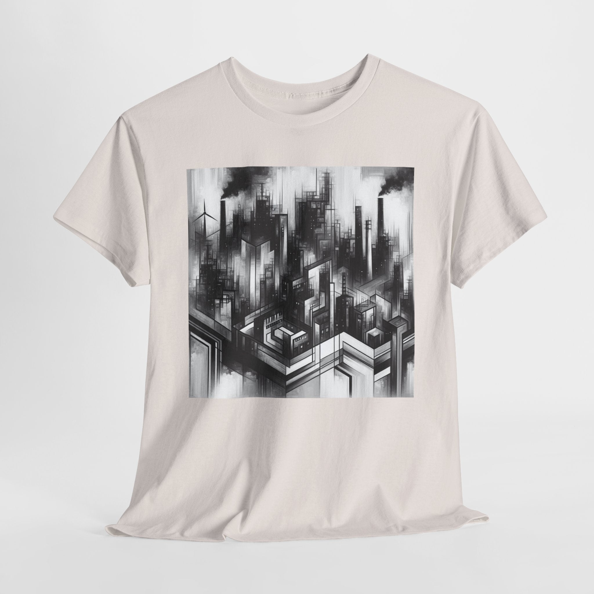 Urban Soul Apparel Cityscape Unisex Heavy Cotton Tee, Streetwear Fashion, Graphic Tee, Gift for Urban Explorers, Casual Wear