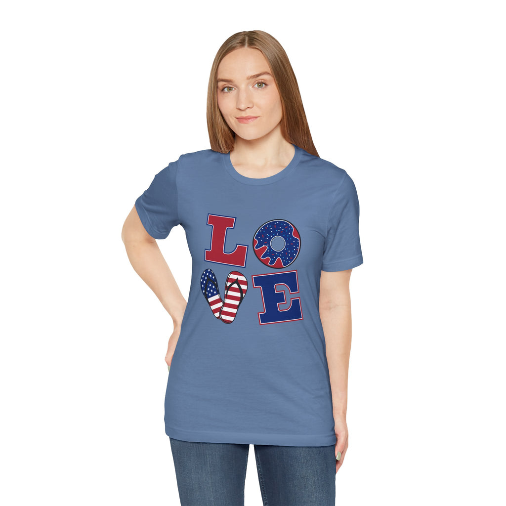 Love Tee - From Urban Soul Apparel Women's Jersey Short Sleeve Shirt, Independence Day Shirt, Casual Summer Tee, Fun Gift for Friends, Festive Apparel