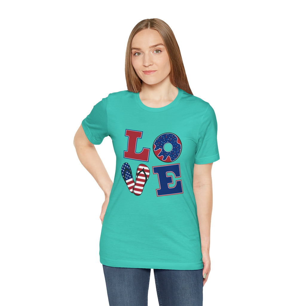Love Tee - From Urban Soul Apparel Women's Jersey Short Sleeve Shirt, Independence Day Shirt, Casual Summer Tee, Fun Gift for Friends, Festive Apparel