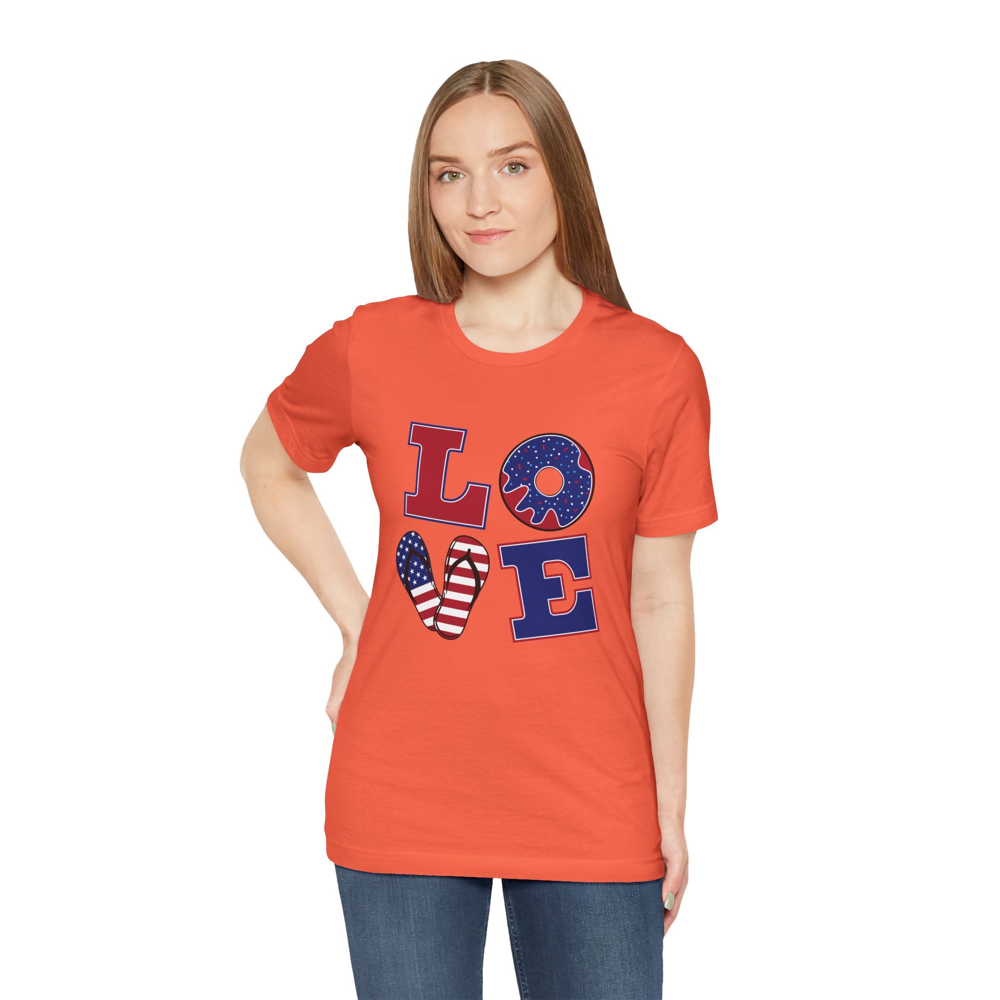 Love Tee - From Urban Soul Apparel Women's Jersey Short Sleeve Shirt, Independence Day Shirt, Casual Summer Tee, Fun Gift for Friends, Festive Apparel