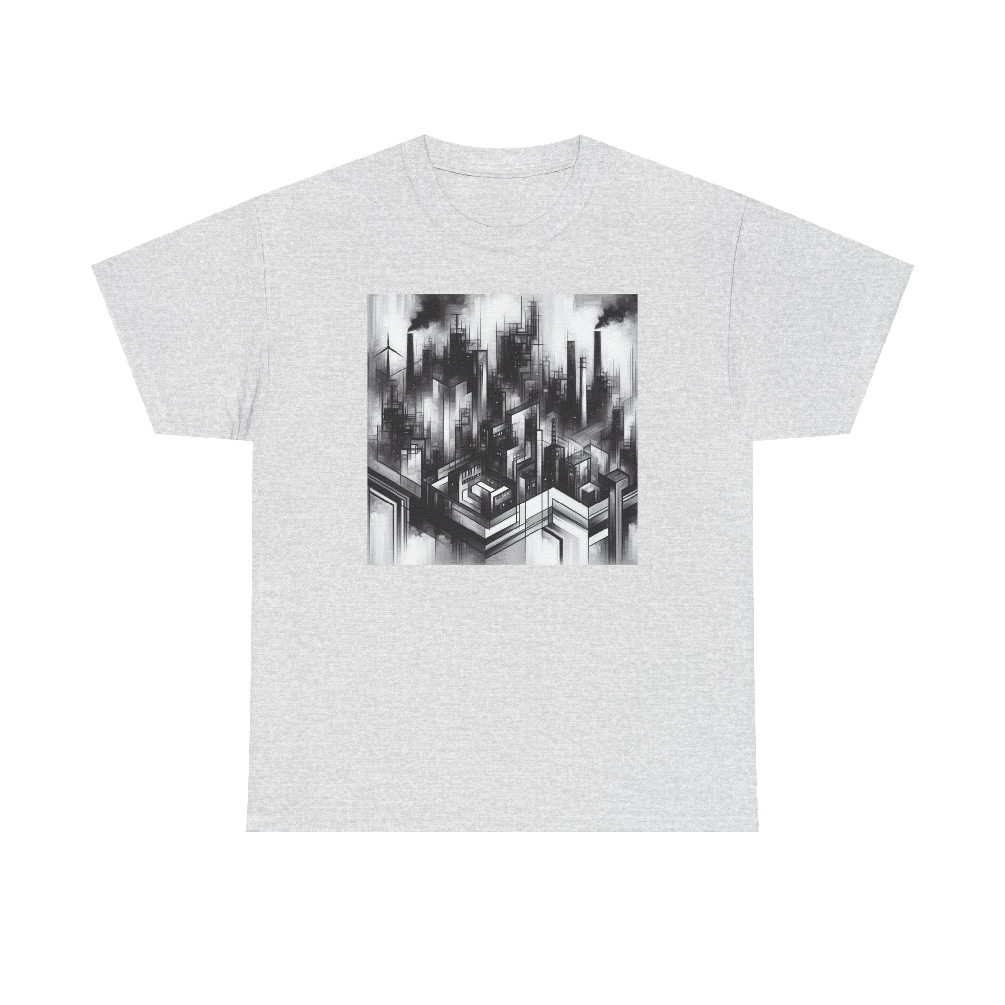 Urban Soul Apparel Cityscape Unisex Heavy Cotton Tee, Streetwear Fashion, Graphic Tee, Gift for Urban Explorers, Casual Wear