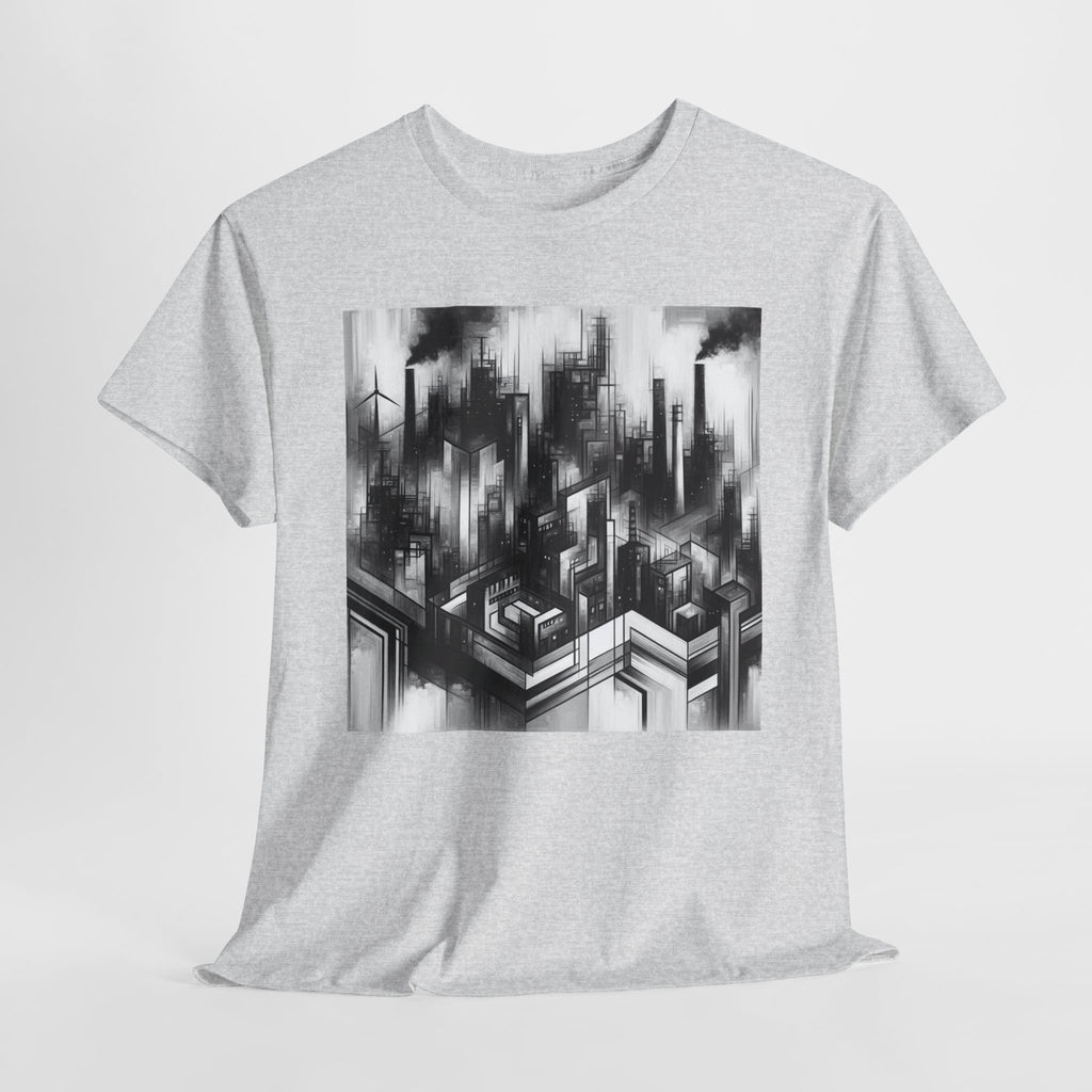 Urban Soul Apparel Cityscape Unisex Heavy Cotton Tee, Streetwear Fashion, Graphic Tee, Gift for Urban Explorers, Casual Wear