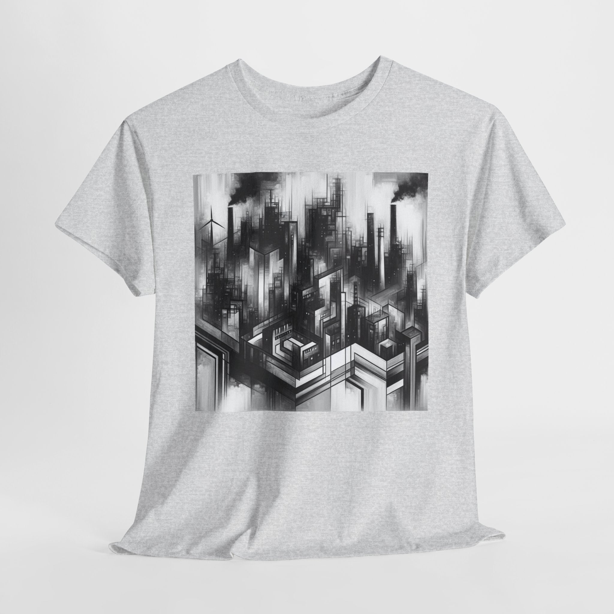 Urban Soul Apparel Cityscape Unisex Heavy Cotton Tee, Streetwear Fashion, Graphic Tee, Gift for Urban Explorers, Casual Wear