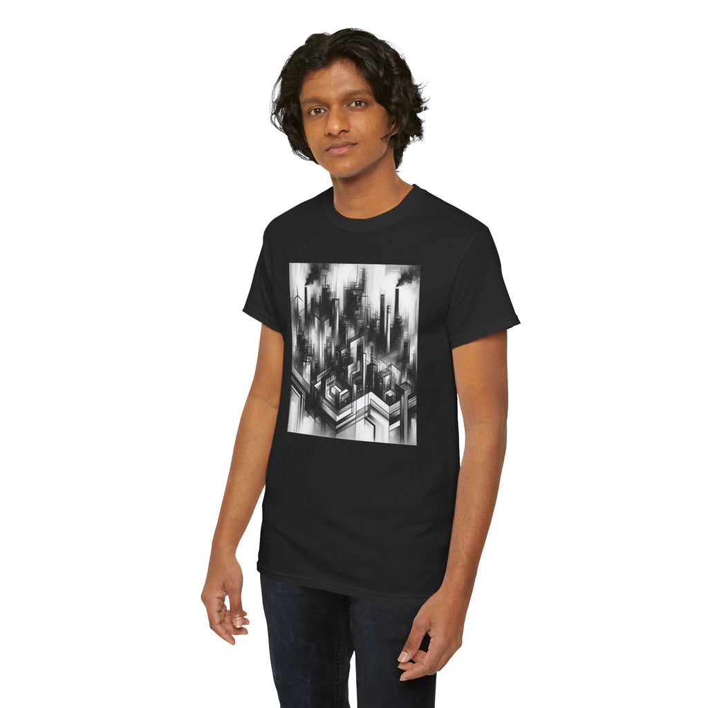 Urban Soul Apparel Cityscape Unisex Heavy Cotton Tee, Streetwear Fashion, Graphic Tee, Gift for Urban Explorers, Casual Wear