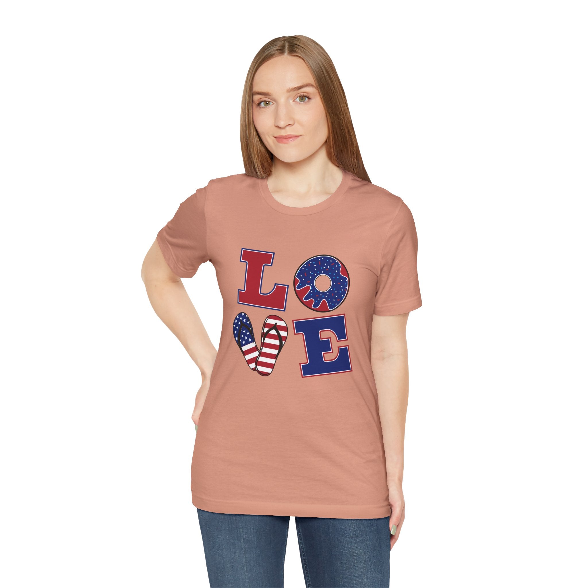 Love Tee - From Urban Soul Apparel Women's Jersey Short Sleeve Shirt, Independence Day Shirt, Casual Summer Tee, Fun Gift for Friends, Festive Apparel