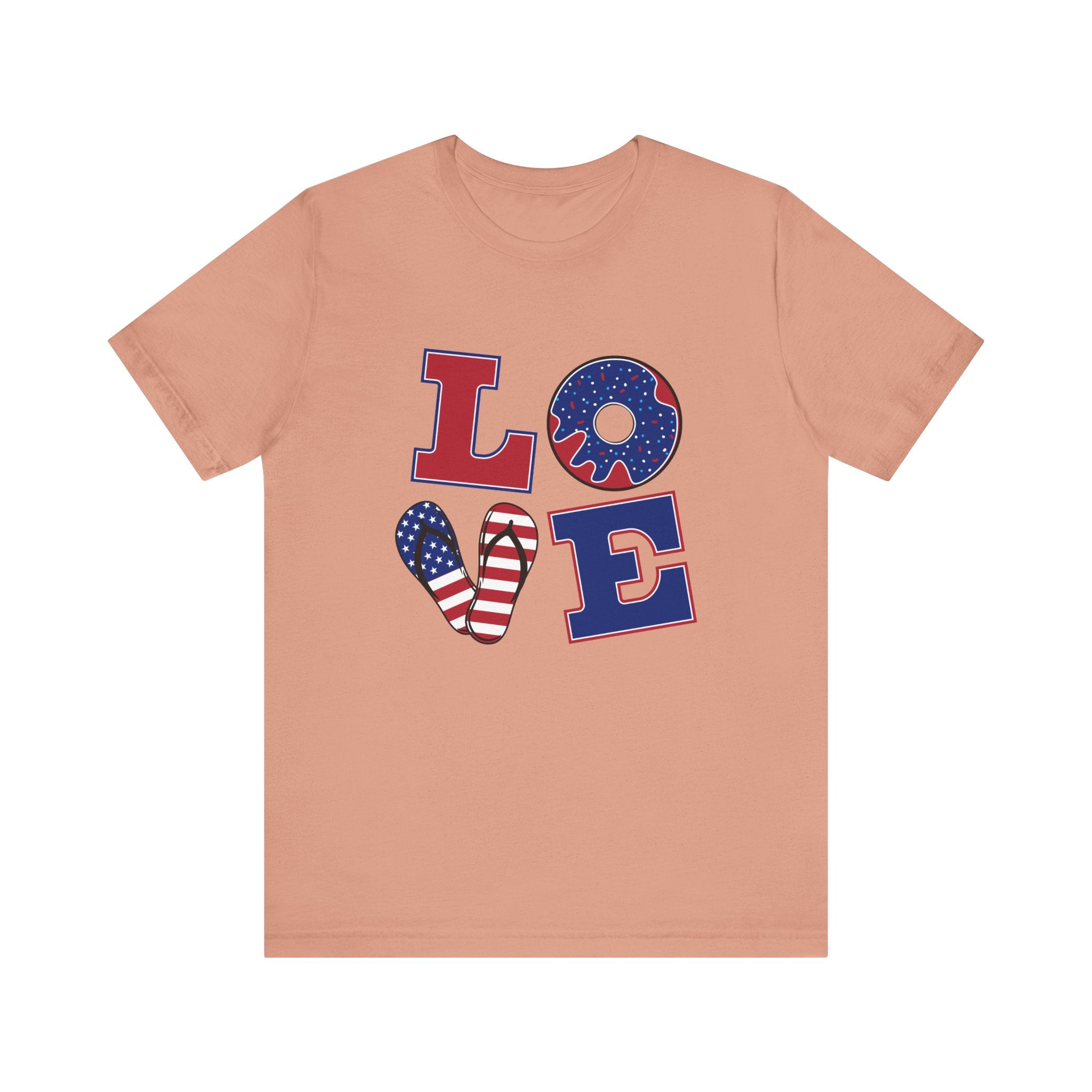 Love Tee - From Urban Soul Apparel Women's Jersey Short Sleeve Shirt, Independence Day Shirt, Casual Summer Tee, Fun Gift for Friends, Festive Apparel