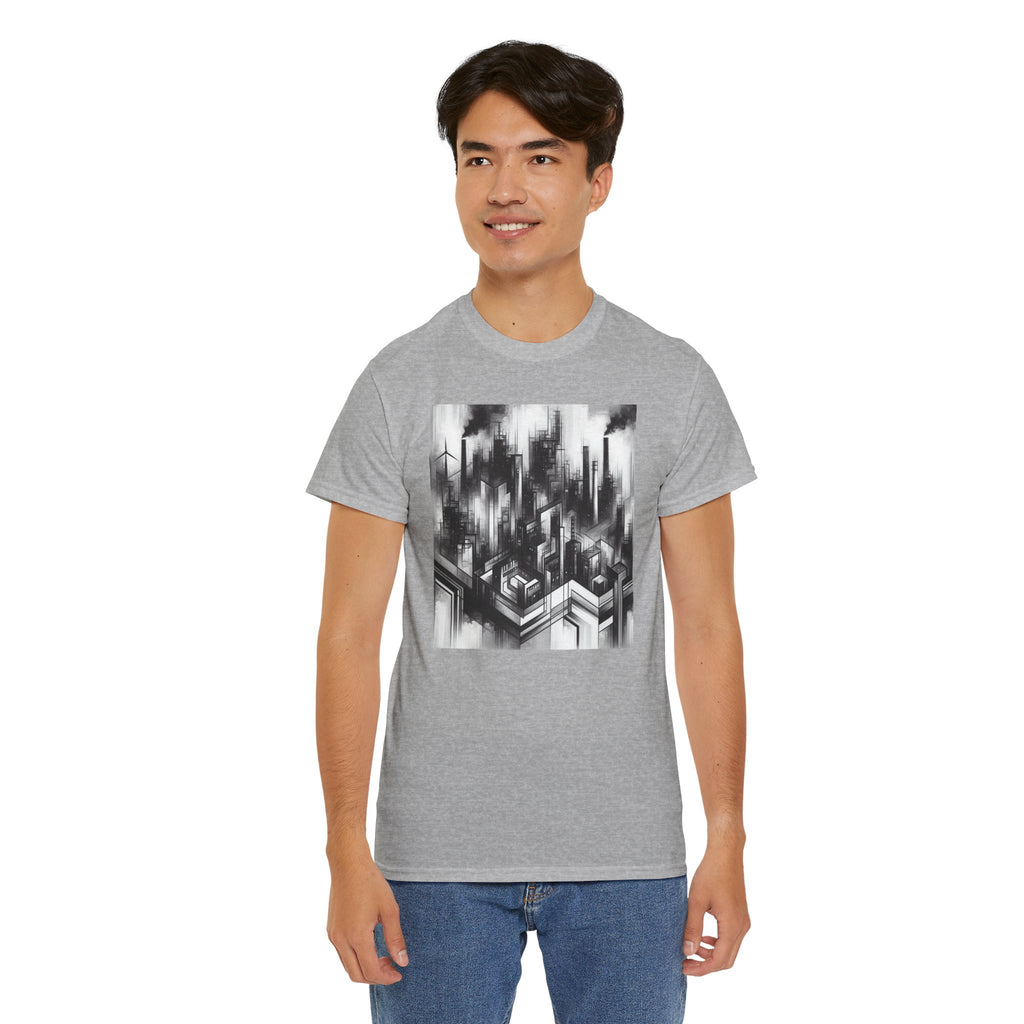 Urban Soul Apparel Cityscape Unisex Heavy Cotton Tee, Streetwear Fashion, Graphic Tee, Gift for Urban Explorers, Casual Wear