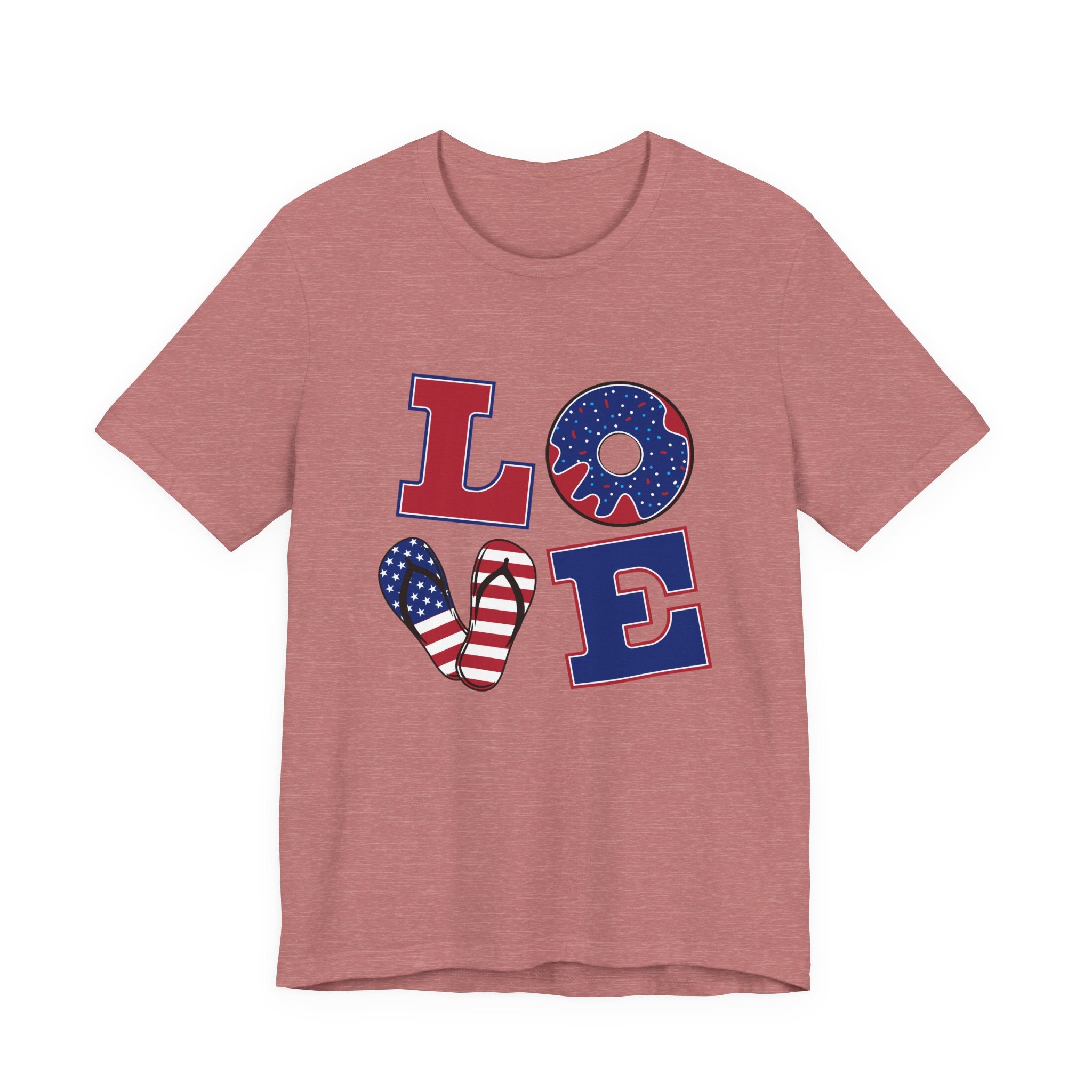 Love Tee - From Urban Soul Apparel Women's Jersey Short Sleeve Shirt, Independence Day Shirt, Casual Summer Tee, Fun Gift for Friends, Festive Apparel