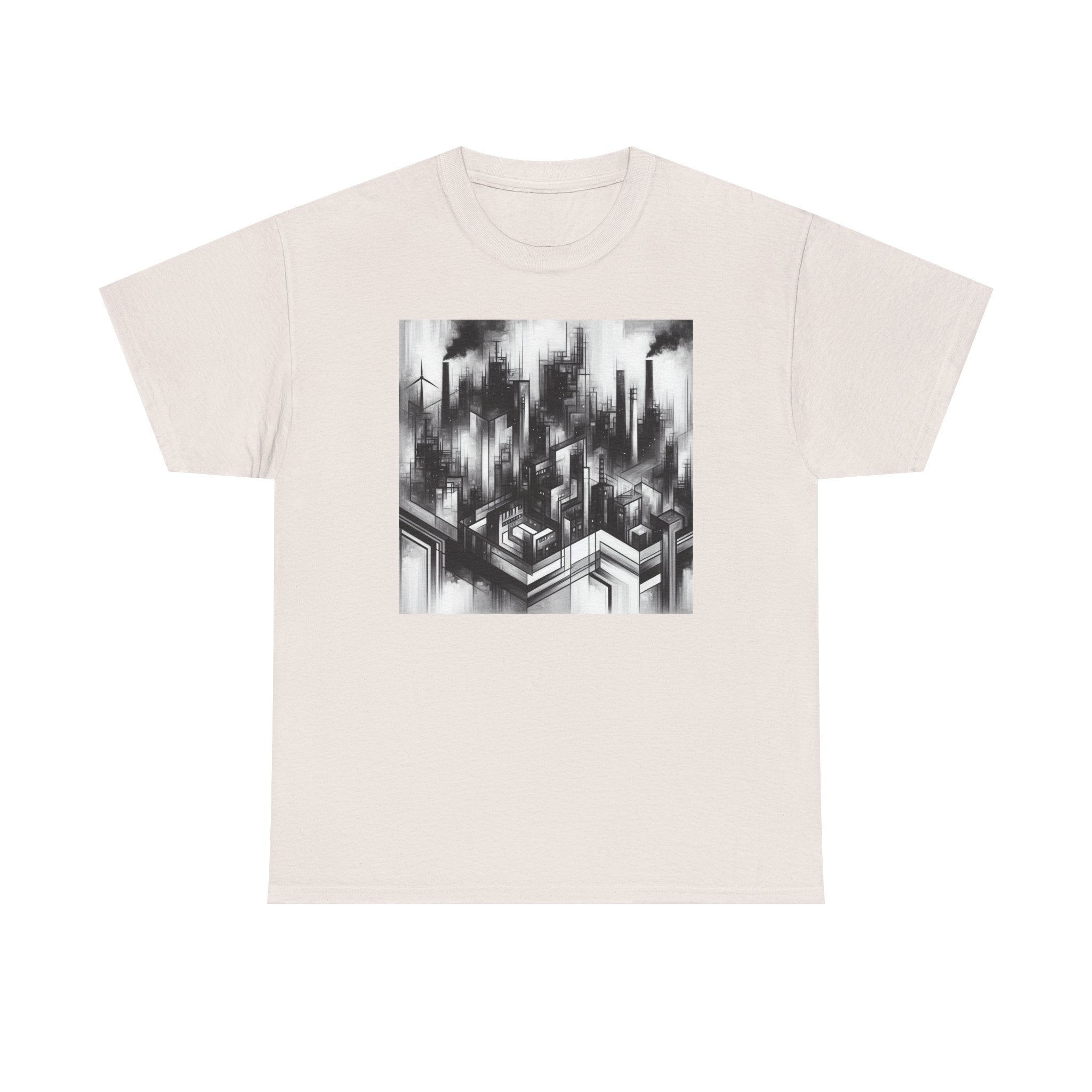 Urban Soul Apparel Cityscape Unisex Heavy Cotton Tee, Streetwear Fashion, Graphic Tee, Gift for Urban Explorers, Casual Wear