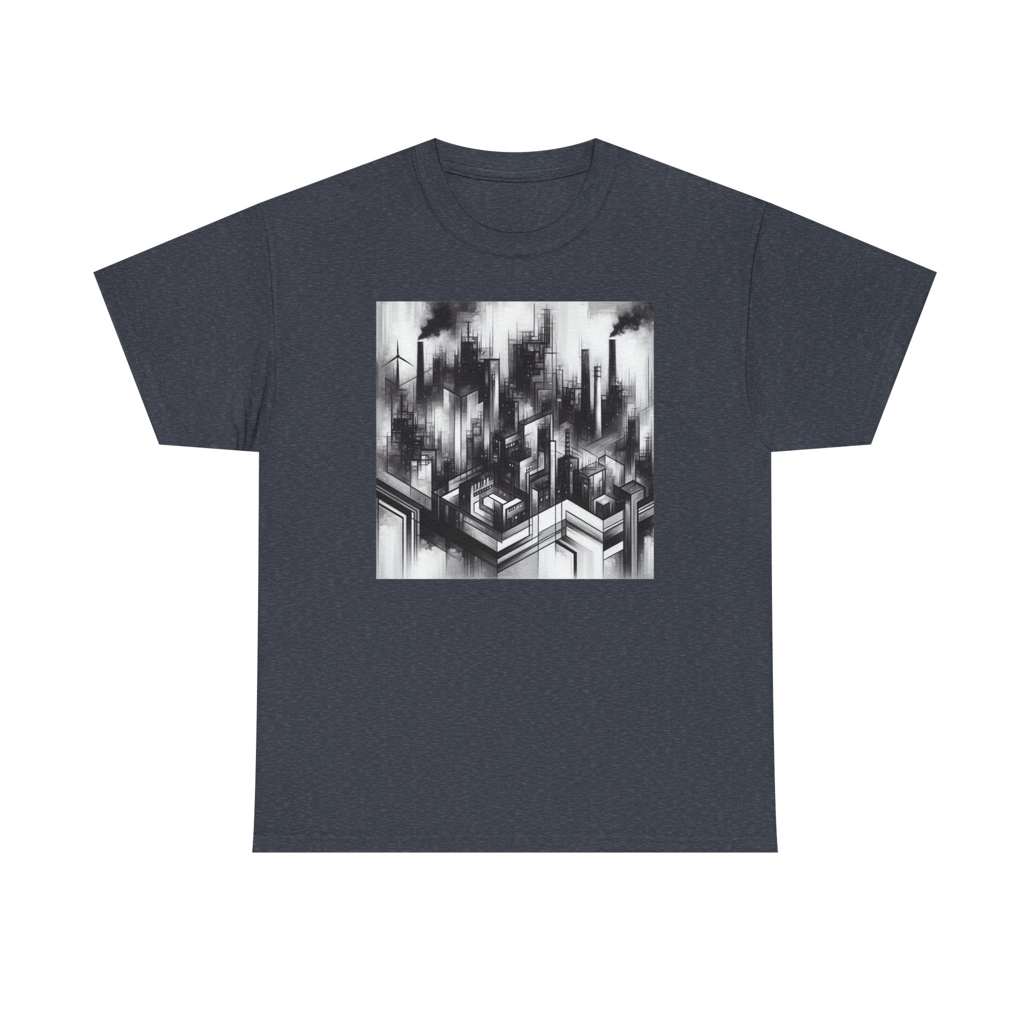 Urban Soul Apparel Cityscape Unisex Heavy Cotton Tee, Streetwear Fashion, Graphic Tee, Gift for Urban Explorers, Casual Wear