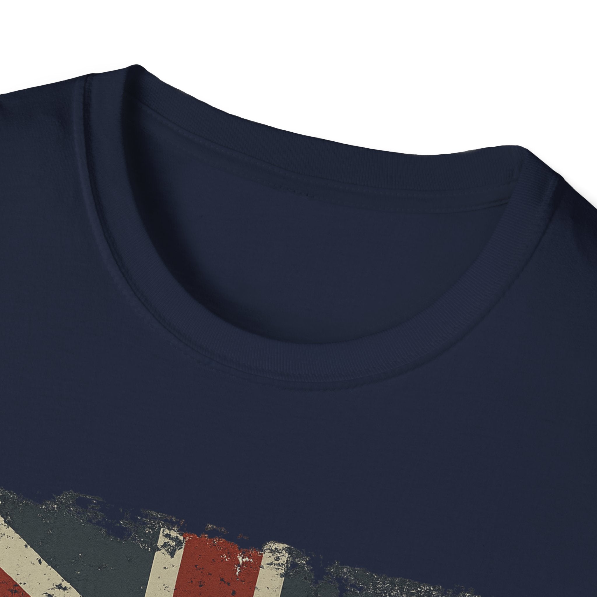 Vintage British Flag Softstyle T-Shirt, Casual Wear, Travel Apparel, Vintage Style Tee