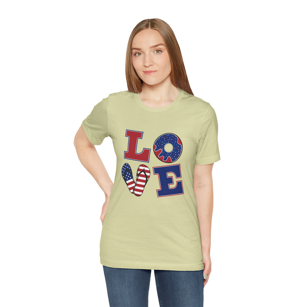 Love Tee - From Urban Soul Apparel Women's Jersey Short Sleeve Shirt, Independence Day Shirt, Casual Summer Tee, Fun Gift for Friends, Festive Apparel