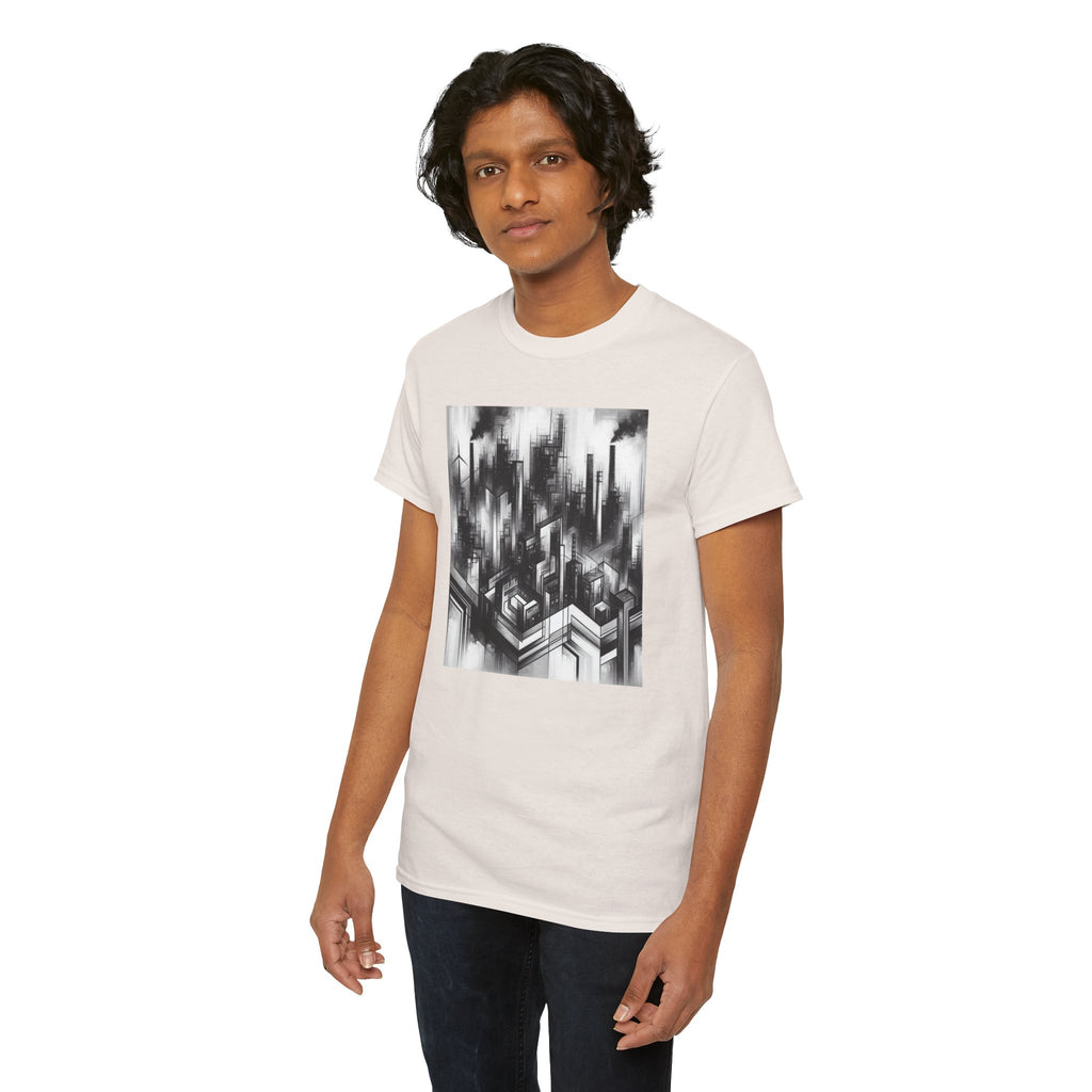 Urban Soul Apparel Cityscape Unisex Heavy Cotton Tee, Streetwear Fashion, Graphic Tee, Gift for Urban Explorers, Casual Wear