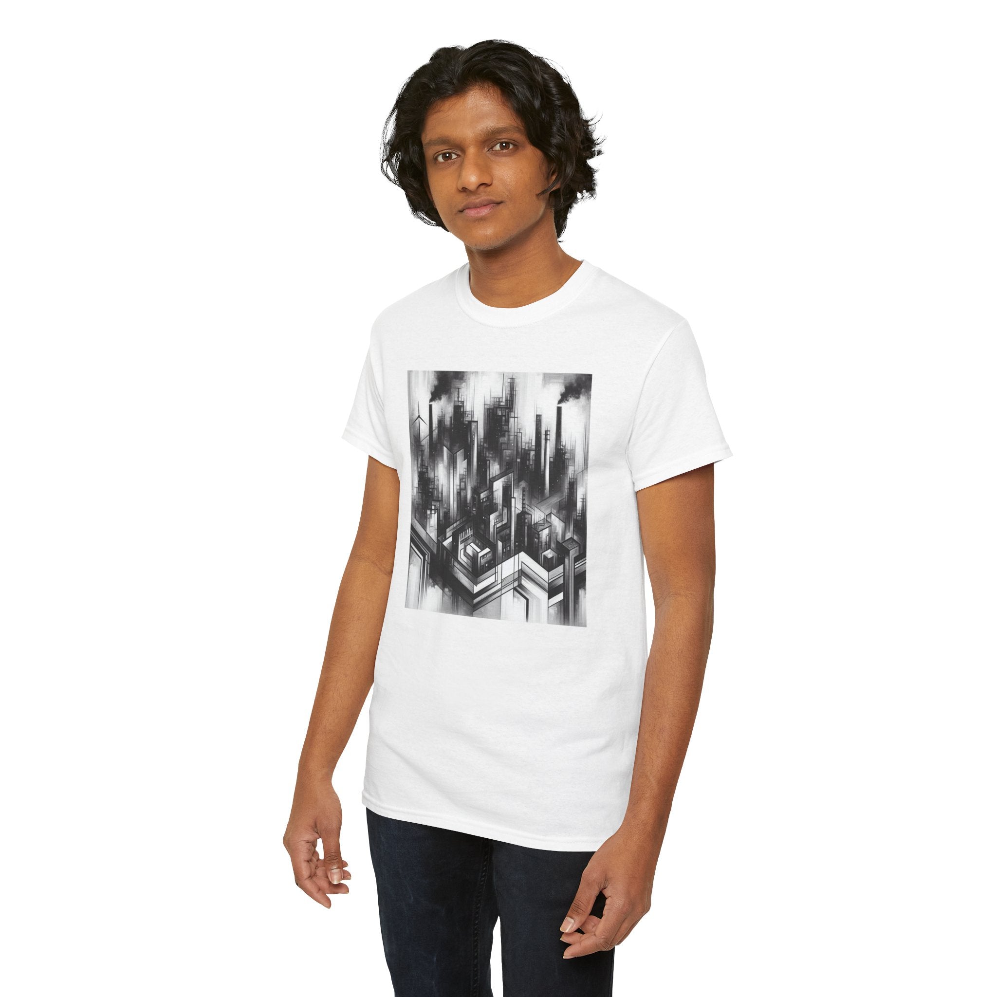 Urban Soul Apparel Cityscape Unisex Heavy Cotton Tee, Streetwear Fashion, Graphic Tee, Gift for Urban Explorers, Casual Wear