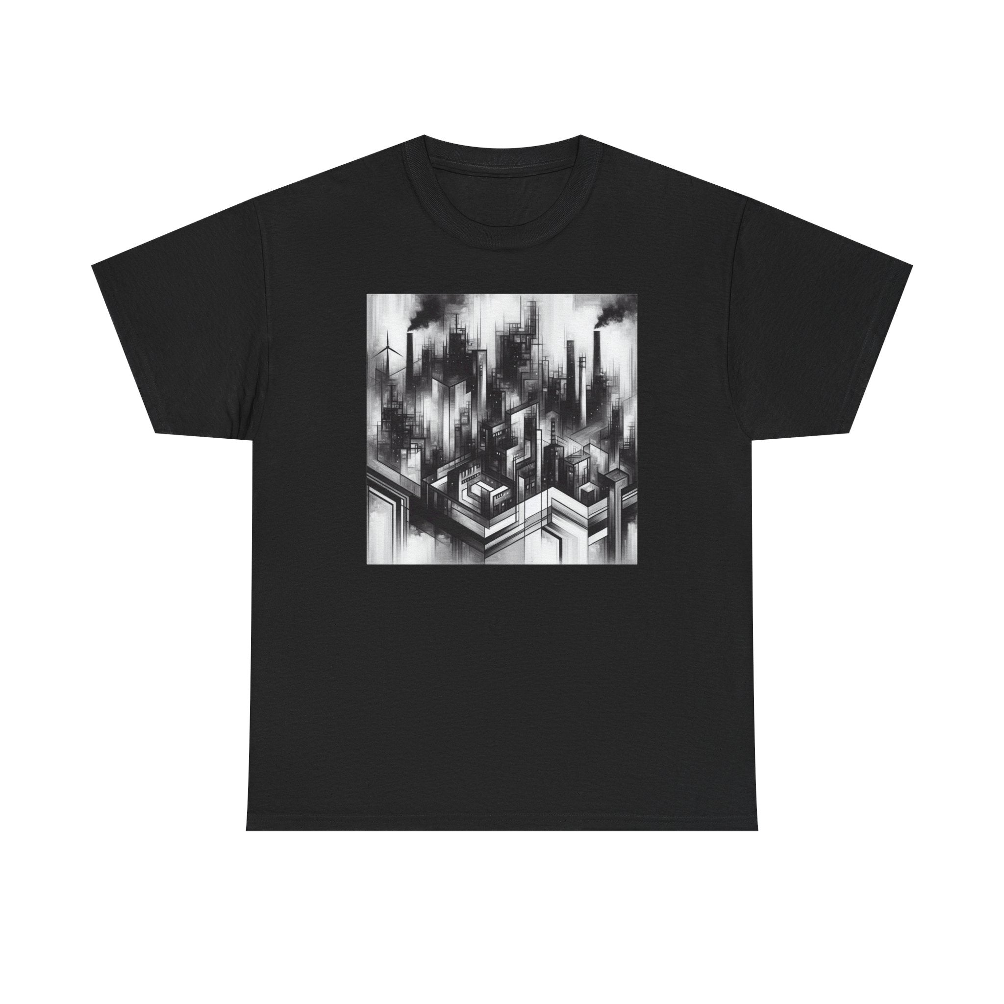 Urban Soul Apparel Cityscape Unisex Heavy Cotton Tee, Streetwear Fashion, Graphic Tee, Gift for Urban Explorers, Casual Wear