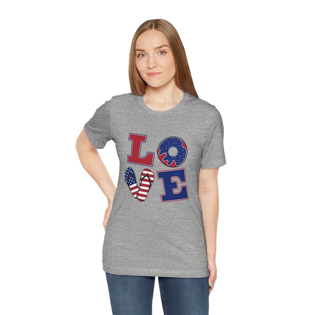 Love Tee - From Urban Soul Apparel Women's Jersey Short Sleeve Shirt, Independence Day Shirt, Casual Summer Tee, Fun Gift for Friends, Festive Apparel