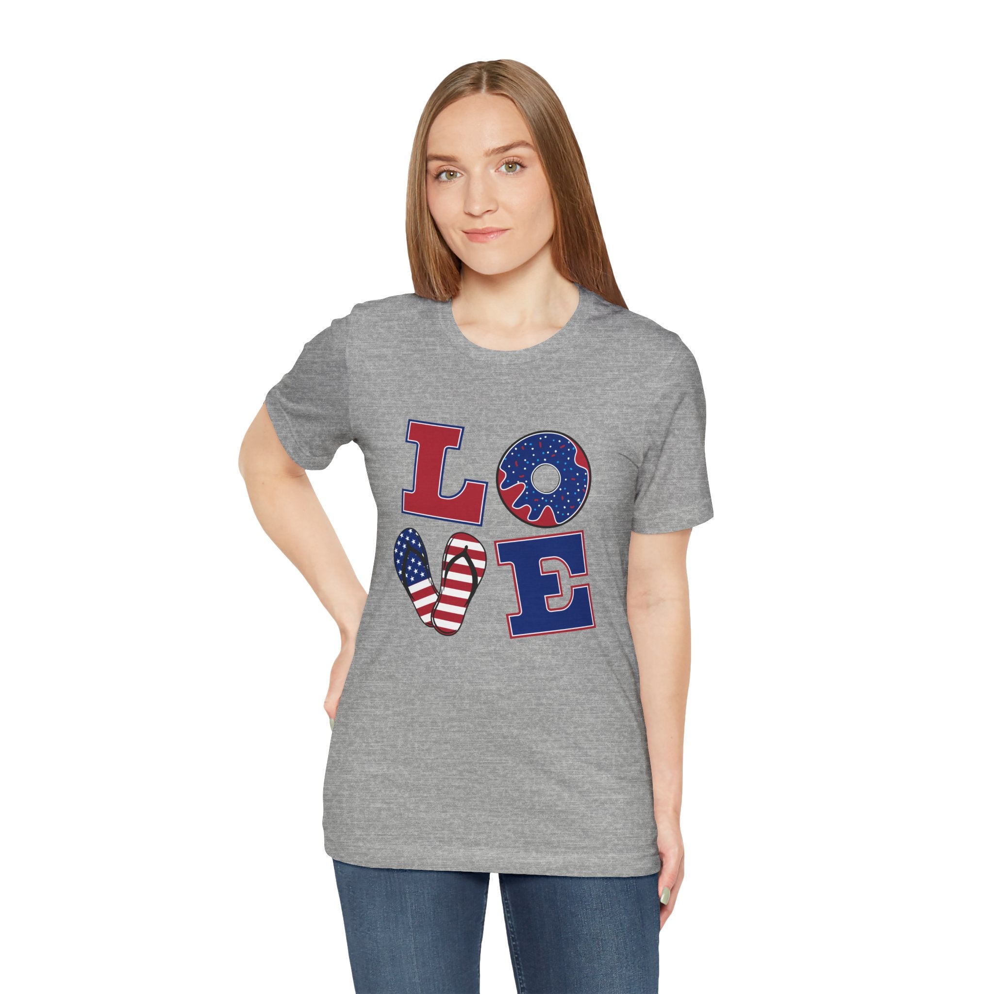 Love Tee - From Urban Soul Apparel Women's Jersey Short Sleeve Shirt, Independence Day Shirt, Casual Summer Tee, Fun Gift for Friends, Festive Apparel