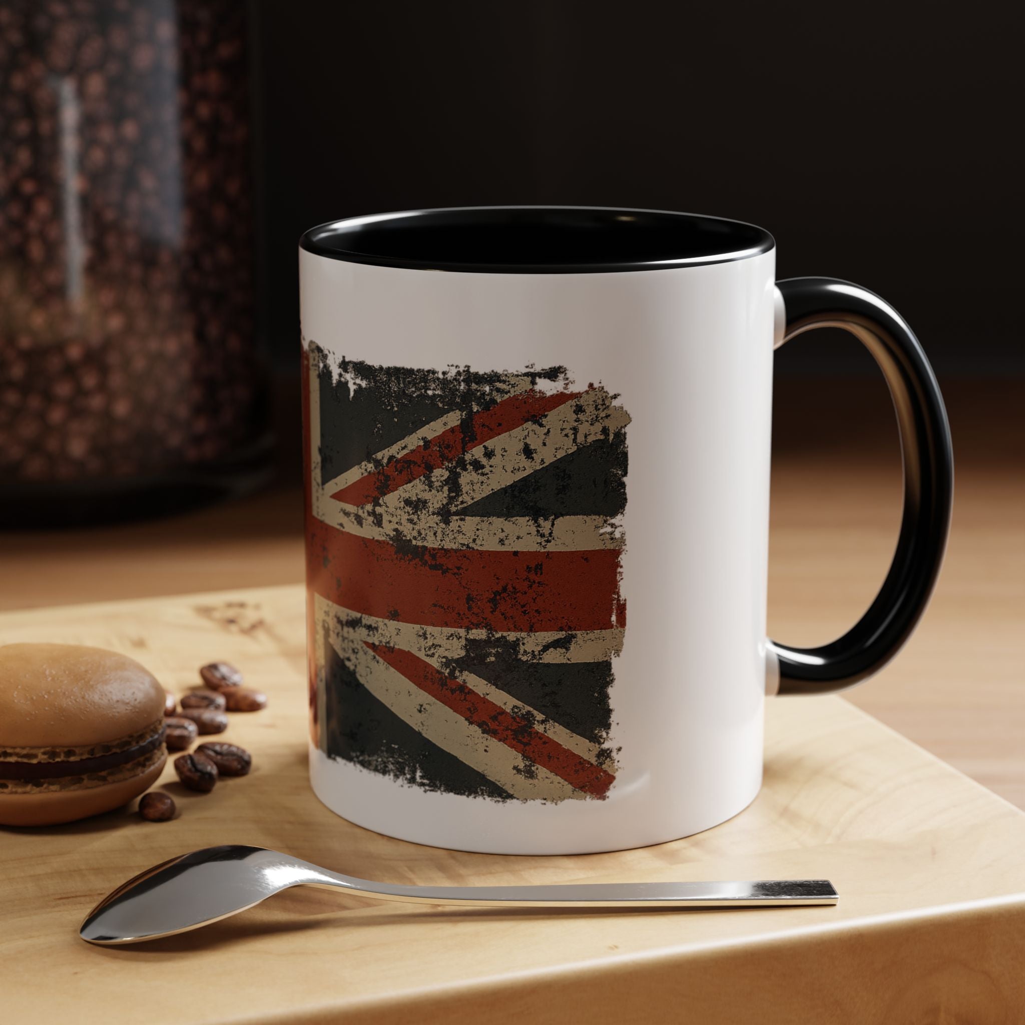 Brit-Themed Accent Coffee Mug | Vintage Union Jack Design | Perfect Gift for Tea Lovers, British Expat, Home Decor
