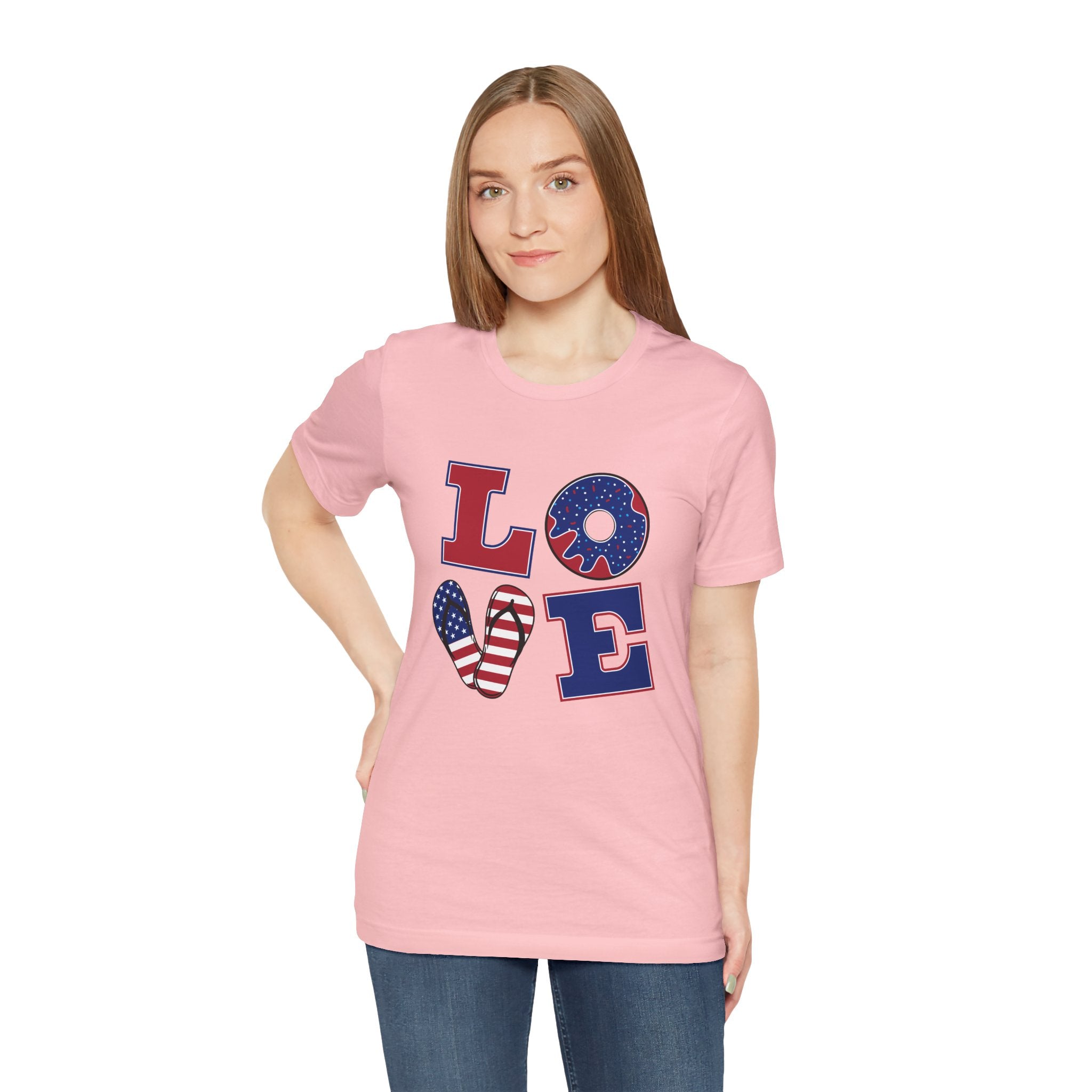 Love Tee - From Urban Soul Apparel Women's Jersey Short Sleeve Shirt, Independence Day Shirt, Casual Summer Tee, Fun Gift for Friends, Festive Apparel