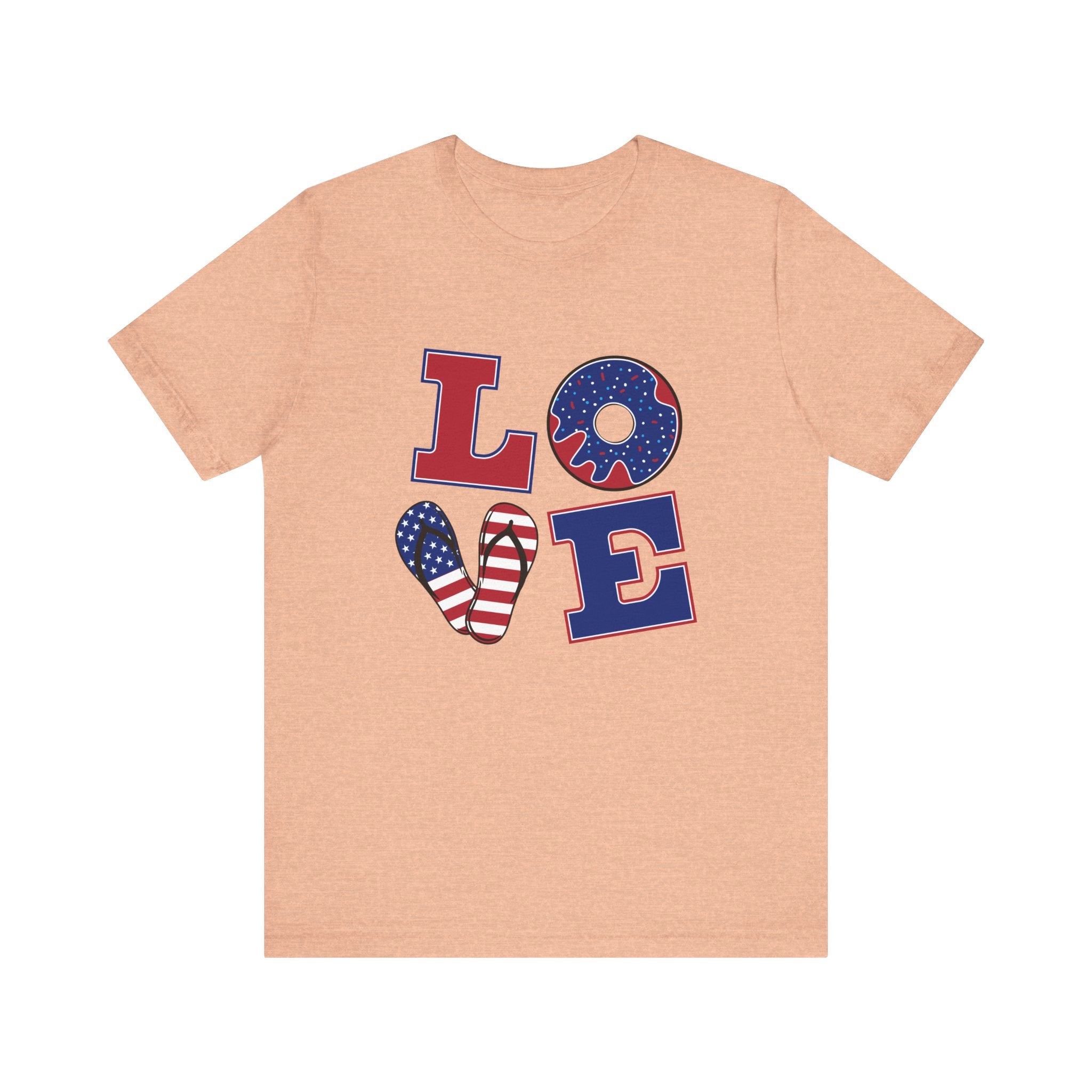 Love Tee - From Urban Soul Apparel Women's Jersey Short Sleeve Shirt, Independence Day Shirt, Casual Summer Tee, Fun Gift for Friends, Festive Apparel