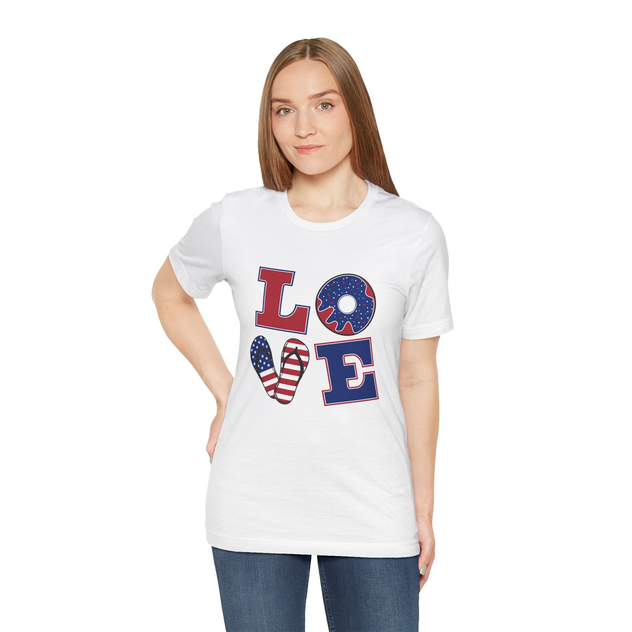 Love Tee - From Urban Soul Apparel Women's Jersey Short Sleeve Shirt, Independence Day Shirt, Casual Summer Tee, Fun Gift for Friends, Festive Apparel