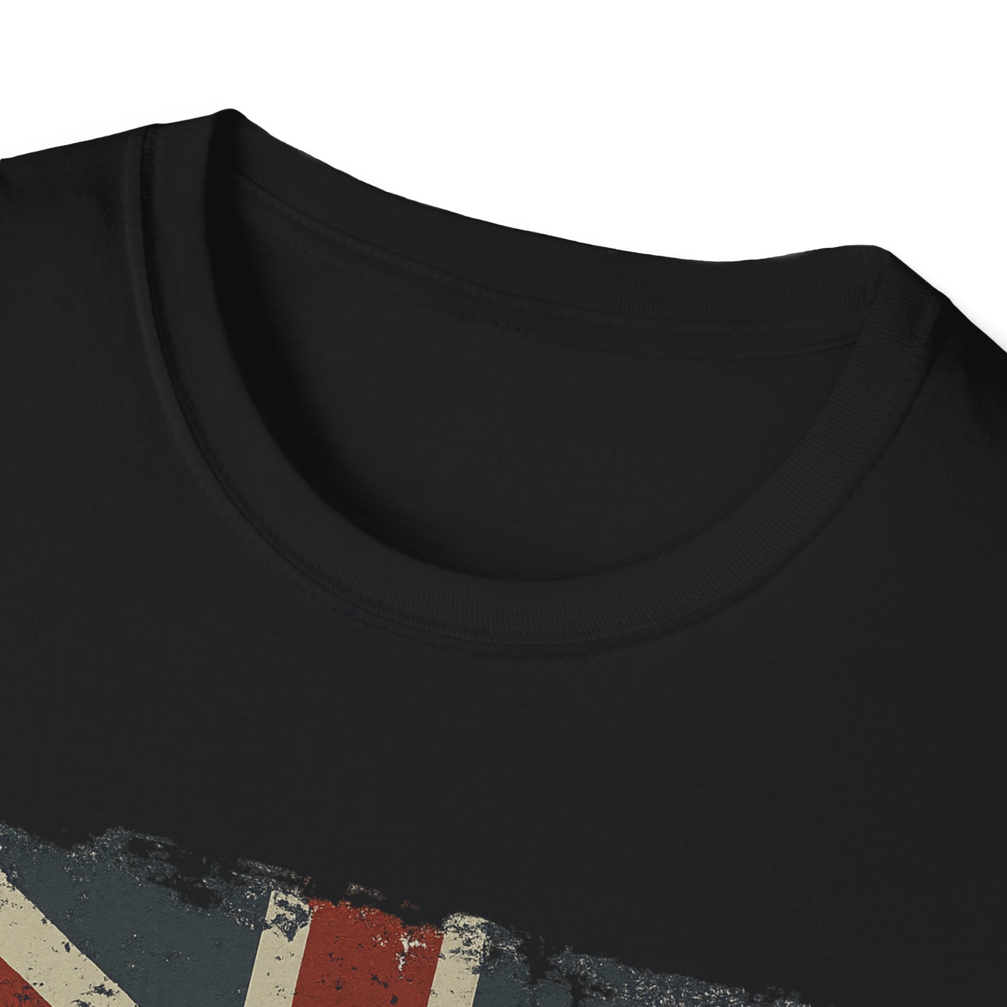 Vintage British Flag Softstyle T-Shirt, Casual Wear, Travel Apparel, Vintage Style Tee