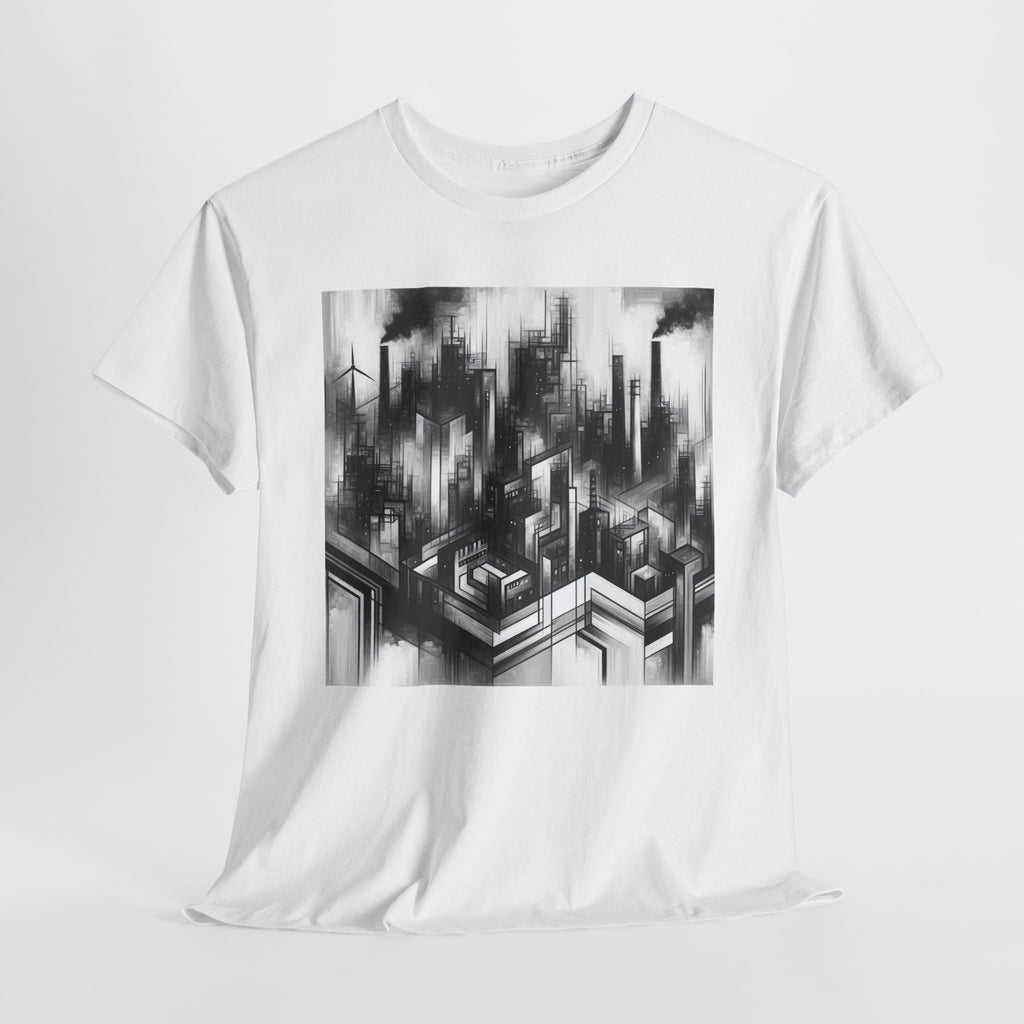 Urban Soul Apparel Cityscape Unisex Heavy Cotton Tee, Streetwear Fashion, Graphic Tee, Gift for Urban Explorers, Casual Wear