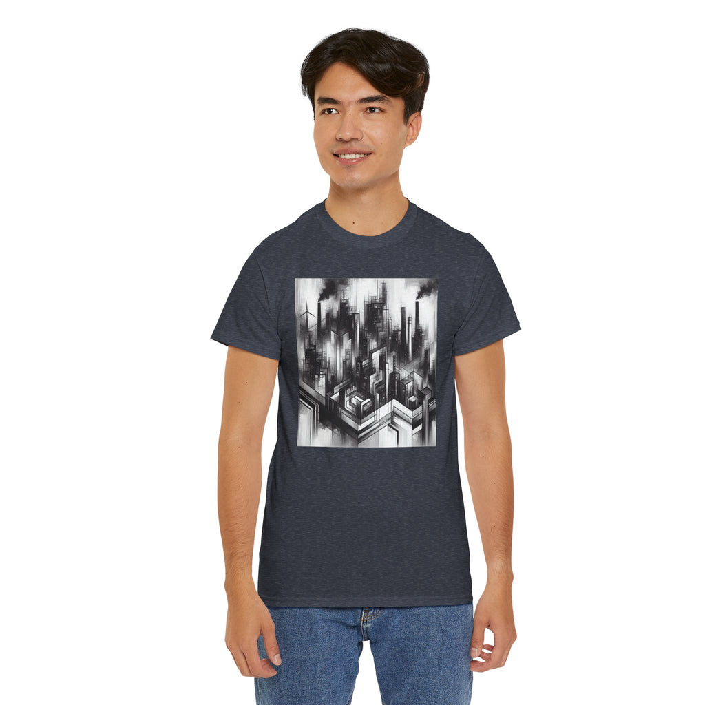 Urban Soul Apparel Cityscape Unisex Heavy Cotton Tee, Streetwear Fashion, Graphic Tee, Gift for Urban Explorers, Casual Wear